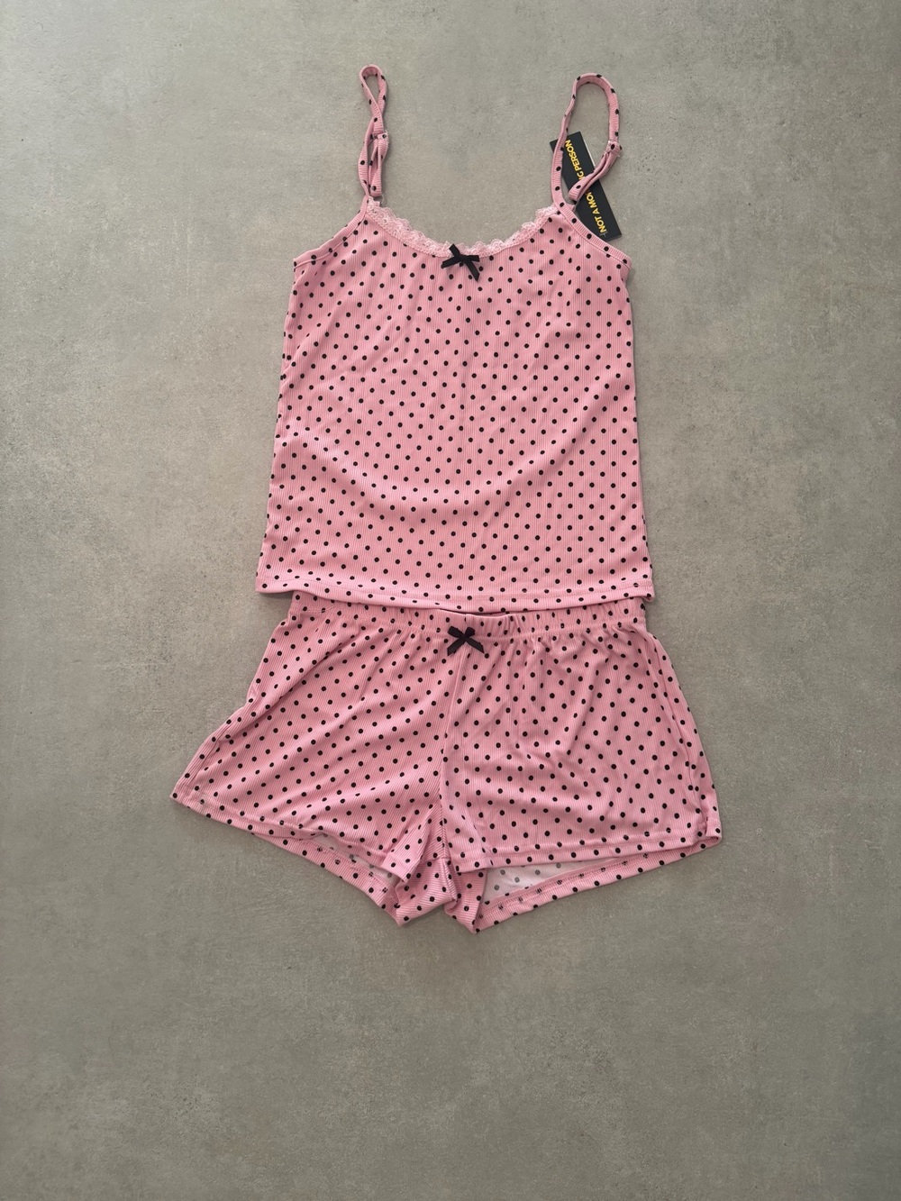 Women’s Pink Polka Dot Sleep Cami & Short Set